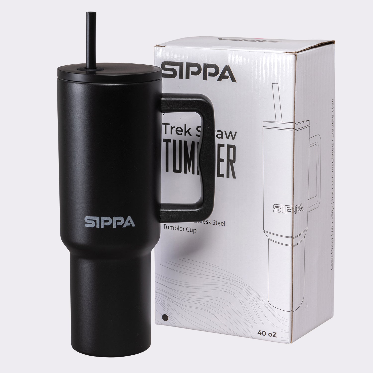 SIPPA 40 oz Stainless Steel Jet Black Tumbler